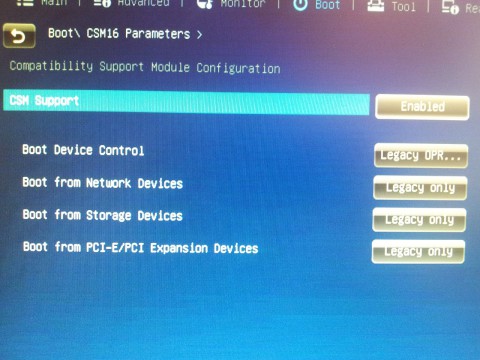 Boot\ CSM16 Parameters Compatibility Support Module Configuration