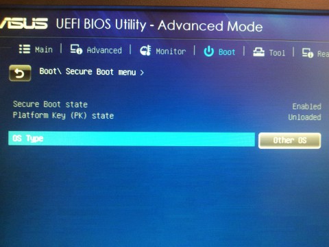 Boot\ Secure Boot menu - OS Type